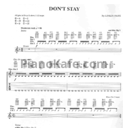 Ноты Linkin Park - Don't stay - предпросмотр