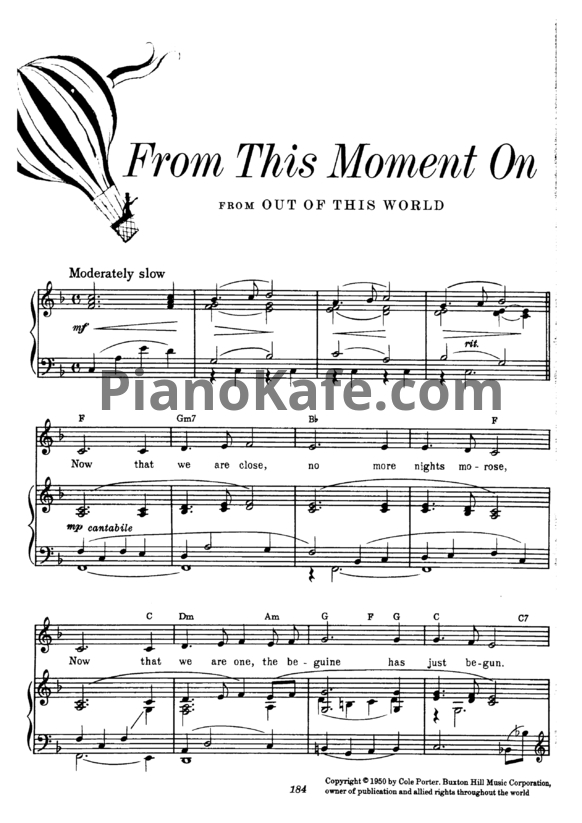 Ноты Cole Porter - From this moment on - PianoKafe.com