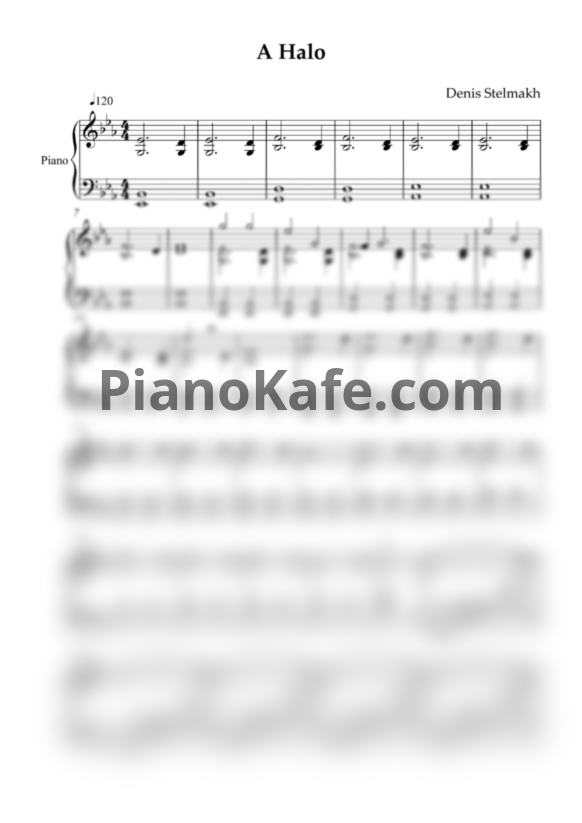 Ноты Denis Stelmakh - A Halo - PianoKafe.com