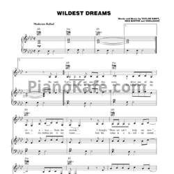 Ноты Taylor Swift - Wildest dreams (Версия 2) - предпросмотр