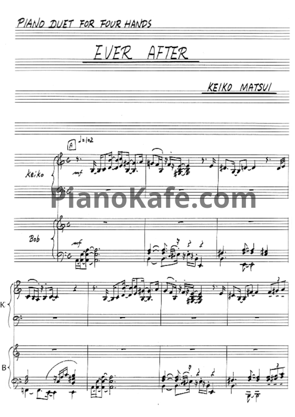 Ноты Keiko Matsui - Ever after (для фортепиано в 4 руки) - PianoKafe.com
