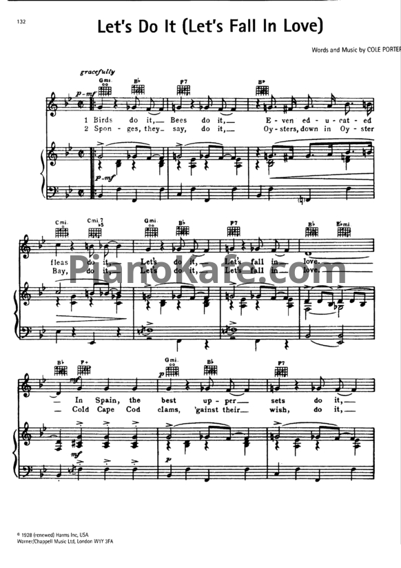 Ноты Cole Porter - Let's do it (Let's fall In love) - PianoKafe.com