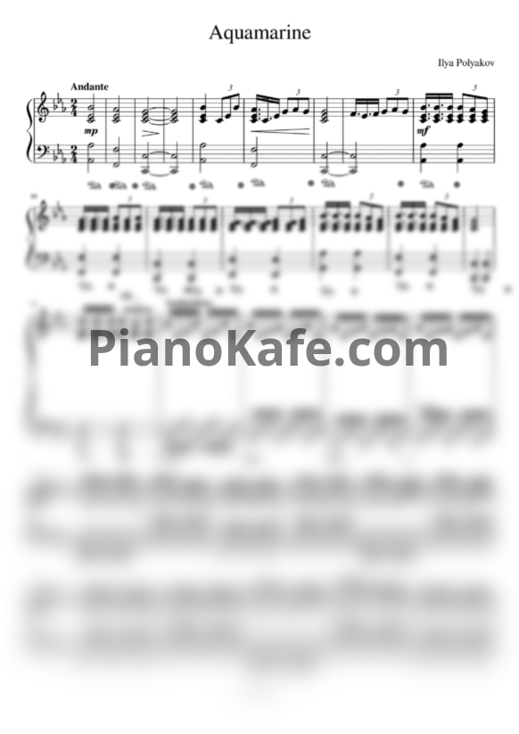 Ноты Ilya Polyakov - Aquamarine - PianoKafe.com