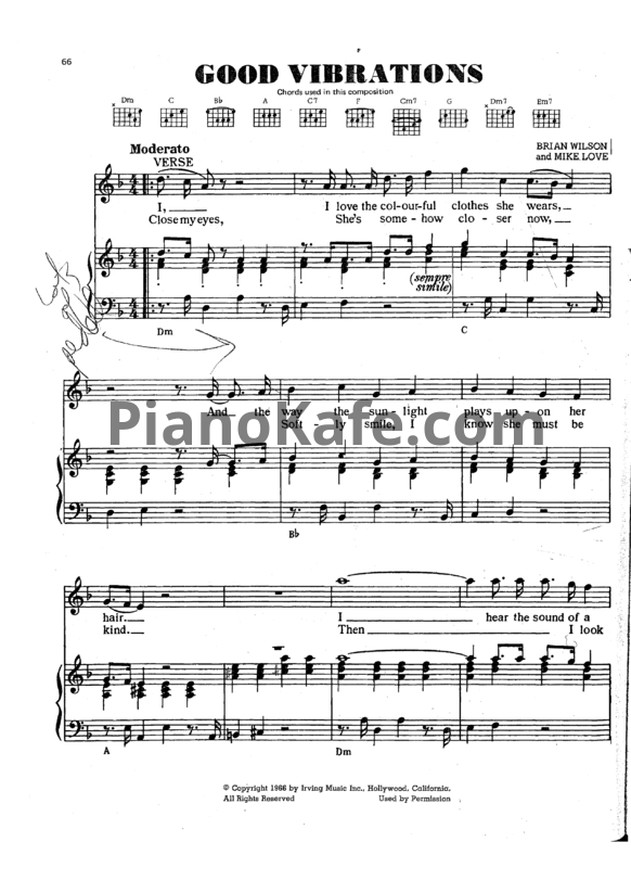 Ноты The Beach Boys - Good vibrations - PianoKafe.com