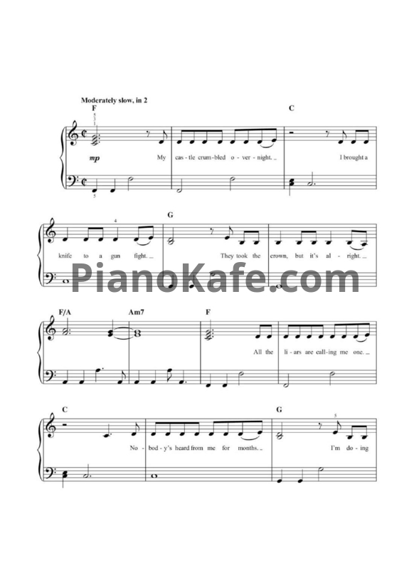 Ноты Taylor Swift - Call it what you want (Версия 2) - PianoKafe.com
