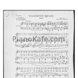 Ноты Cole Porter - Washington square - предпросмотр