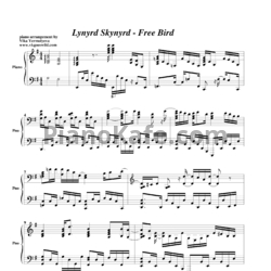 Ноты Lynyrd Skynyrd - Free bird - предпросмотр