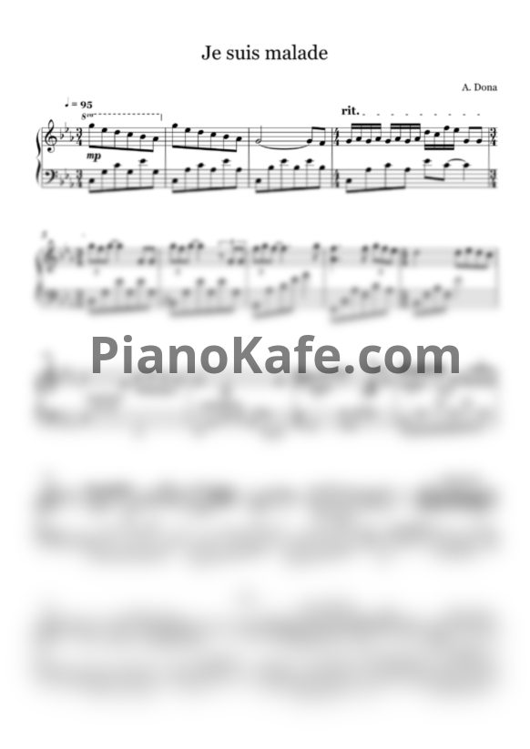 Ноты Bruce Parker - Je suis malade - PianoKafe.com