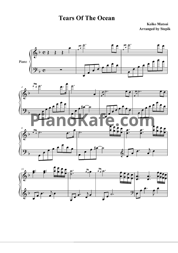 Ноты Keiko Matsui - Tears of the ocean (Версия 2) - PianoKafe.com
