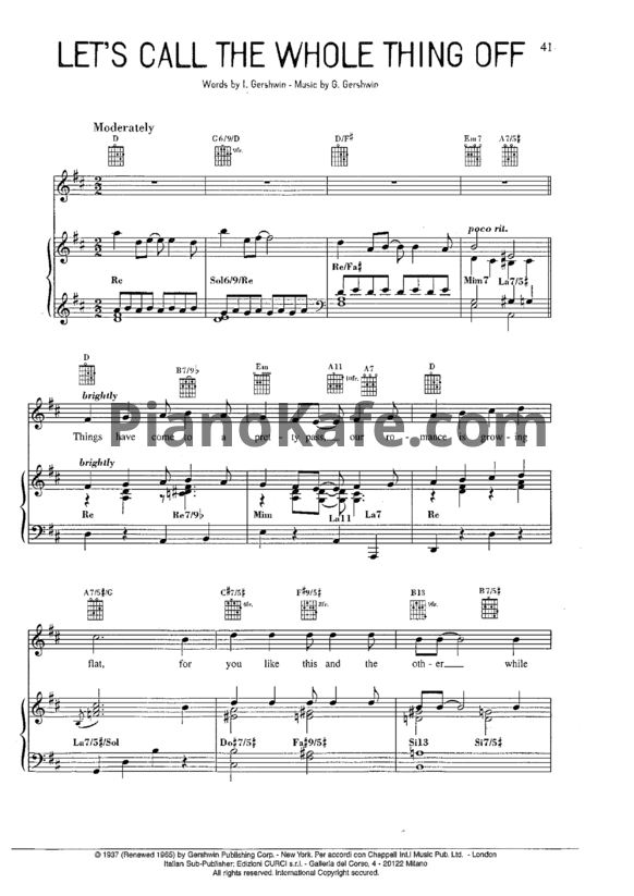 Ноты Louis Armstrong - Let's call the whole thing off - PianoKafe.com