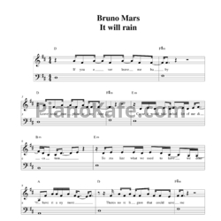 Ноты Bruno Mars - It will rain - предпросмотр