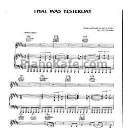 Ноты Foreigner - That was yesterday - предпросмотр