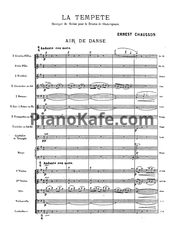Ноты Эрнест Шоссон - Буря (Партитура, Op. 18) - PianoKafe.com