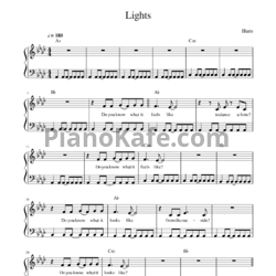 Ноты Hurts – Lights - предпросмотр