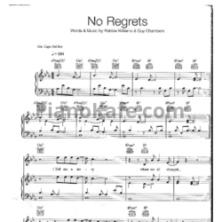 Ноты Robbie Williams - No regrets - предпросмотр