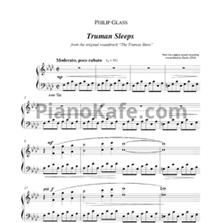 Ноты Philip Glass - Truman sleeps - предпросмотр