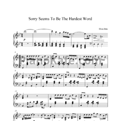 Ноты Elton John - Sorry seems to be the hardest word - предпросмотр