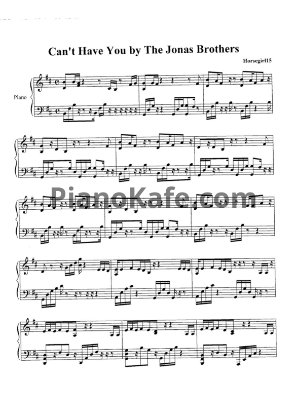Ноты Jonas Brothers - Can't have you - PianoKafe.com