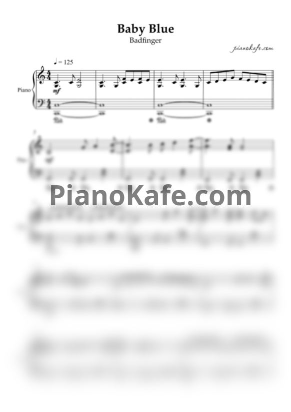 Ноты Badfinger - Baby blue (Piano cover) - PianoKafe.com