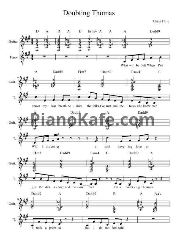 Ноты Chris Thile - Doubting thomas - PianoKafe.com