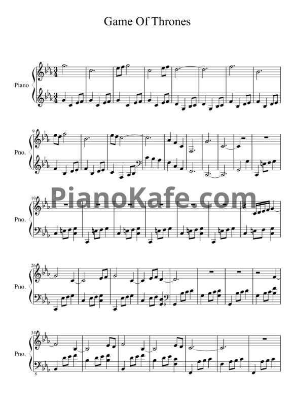 Ноты Ramin Djawadi - Ice and Fire (Версия 4) - PianoKafe.com