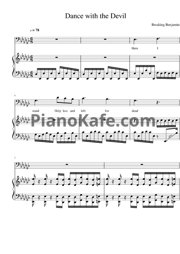 Ноты Breaking Benjamin - Dance with the devil - PianoKafe.com