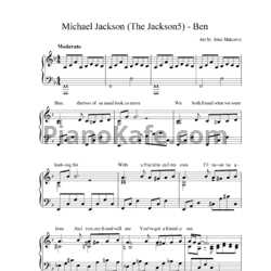 Ноты Michael Jackson - Ben (Версия 2) - предпросмотр
