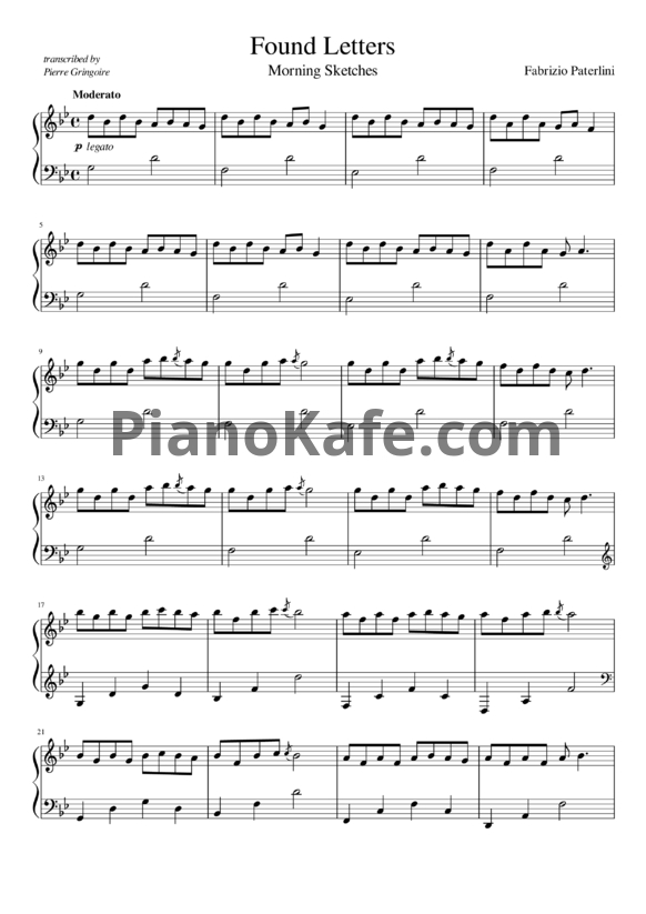Ноты Fabrizio Paterlini - Found Letters - PianoKafe.com