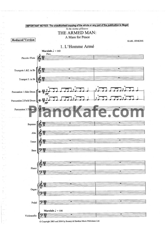 Ноты Karl Jenkins - The armed man: A mass for peace (Книга нот) - PianoKafe.com