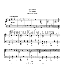 Ноты Scott Joplin - Bethena - предпросмотр