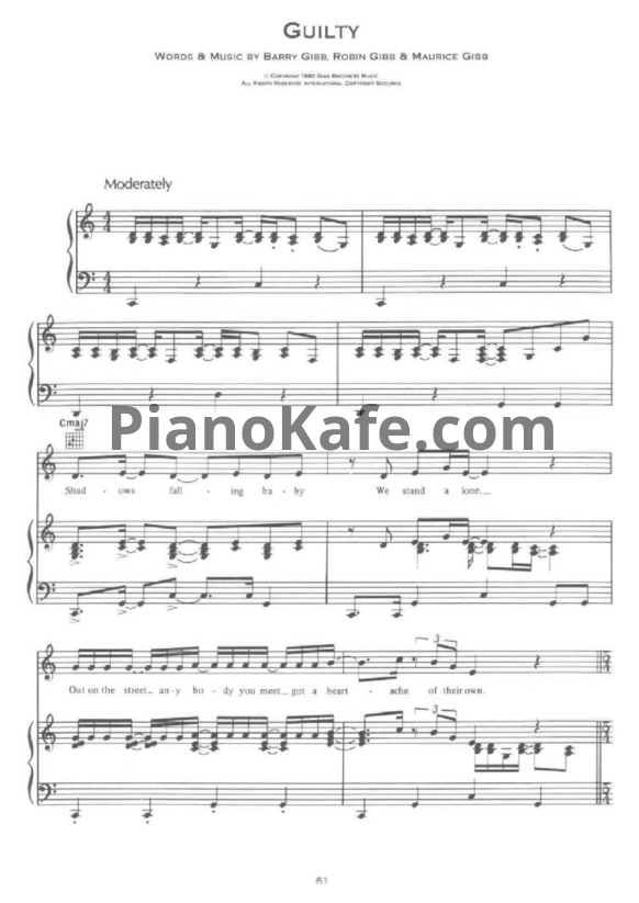 Ноты Barbara Streisand - Guilty - PianoKafe.com