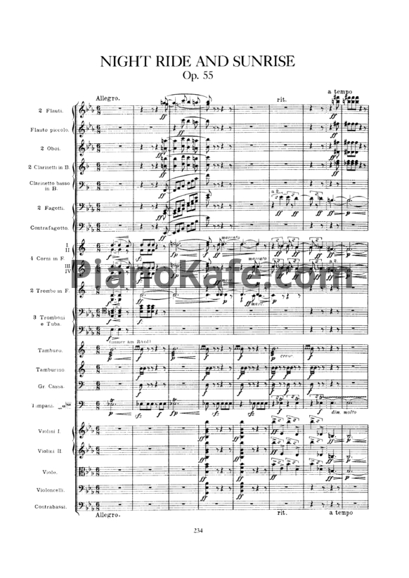 Ноты Ян Сибелиус - Симфоническая поэма "Ночная скачка и восход солнца" (Op. 55, партитура) - PianoKafe.com