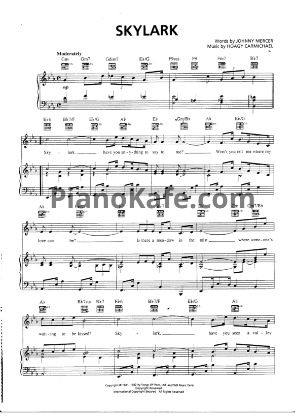 Ноты Hoagy Carmichael - Skylark - PianoKafe.com