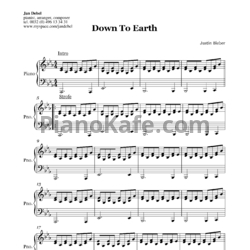 Ноты Justin Bieber - Down to Earth - предпросмотр