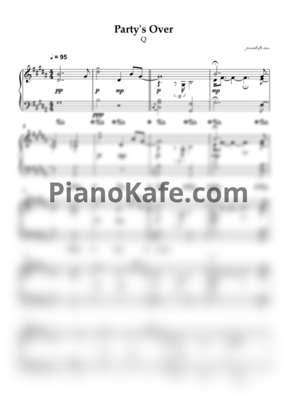 Ноты Q - Party's over - PianoKafe.com