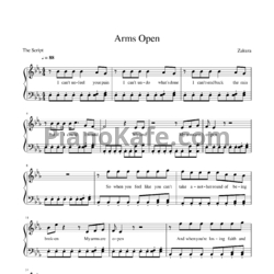 Ноты The Script - Arms open - предпросмотр