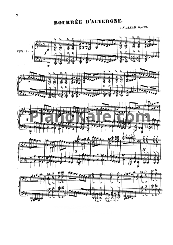 Ноты Шарль Алькан - Bourrée d'Auvergne (Op. 29) - PianoKafe.com