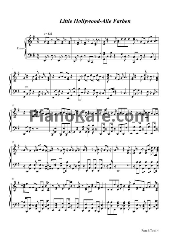 Ноты Alle Farben & Janieck - Little Hollywood - PianoKafe.com