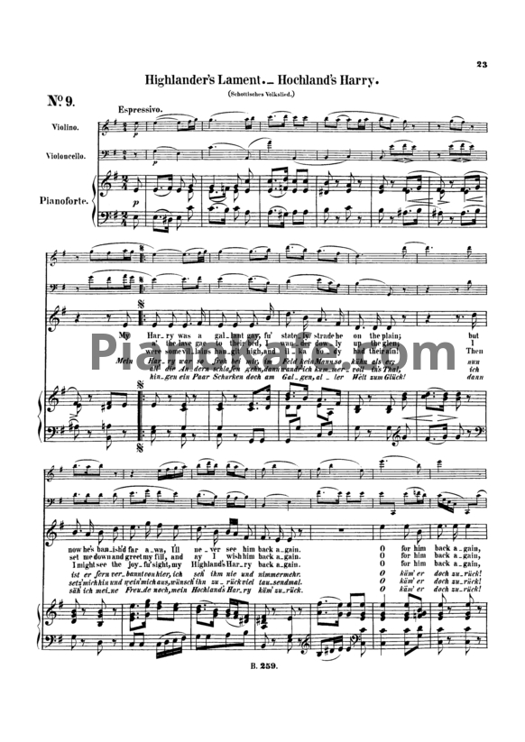 Ноты Л. В. Бетховен - "Highlander’s Lament" № 9 из сборника "12 песен разных народов" (WOO 157/ 9) - PianoKafe.com