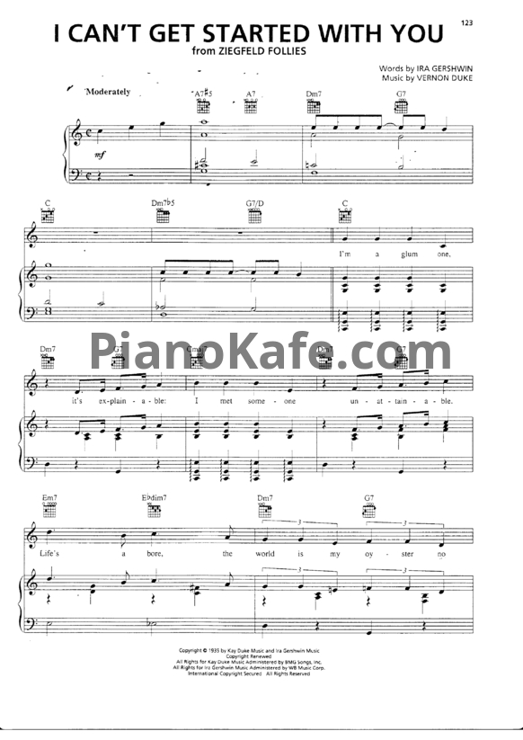 Ноты Vernon Duke - I can't get started with you - PianoKafe.com