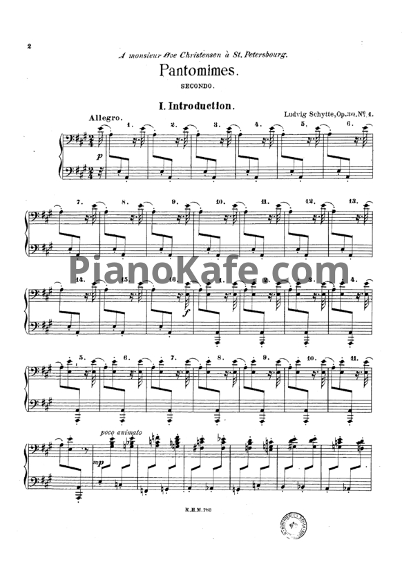Ноты Людвиг Шитте - Пантомимы (Op. 30) - PianoKafe.com