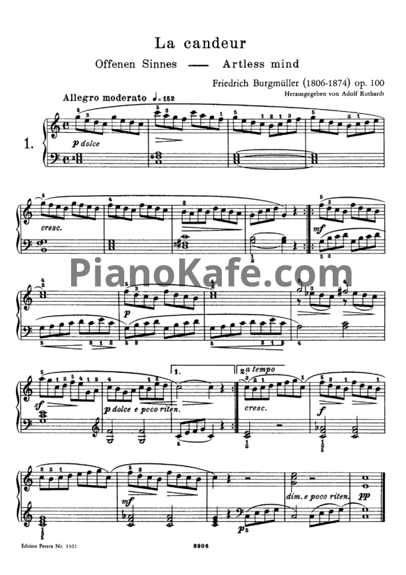 Ноты Friederich Burgmuller - 25 leichte etuden (op.100) - PianoKafe.com