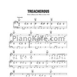 Ноты Taylor Swift - Treacherous - предпросмотр