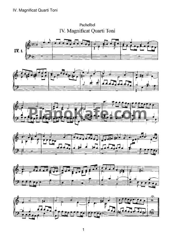Ноты Иоганн Пахельбель - Фуга "Magnificat Quarti Toni" - PianoKafe.com