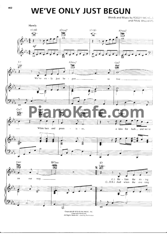 Ноты The Carpenters - We've only just begun (Версия 2) - PianoKafe.com