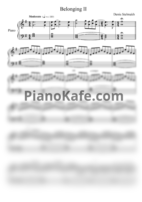 Ноты Denis Stelmakh - Belonging II - PianoKafe.com