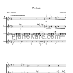 Ноты Илья Арзуманов - Прелюдия № 15 (в переложении Александры Нелюбиной для четырех гитар) - предпросмотр