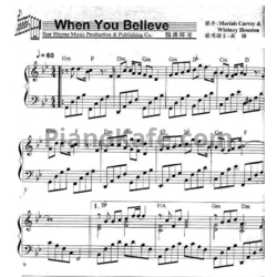 Ноты Mariah Carey feat. Whitney Houston - When you believe - предпросмотр