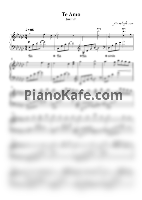 Ноты Jurrivh - Te Amo (Piano cover) - PianoKafe.com