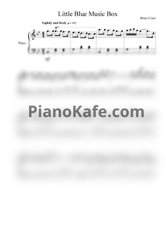 Ноты Brian Crain - Little blue music box - PianoKafe.com